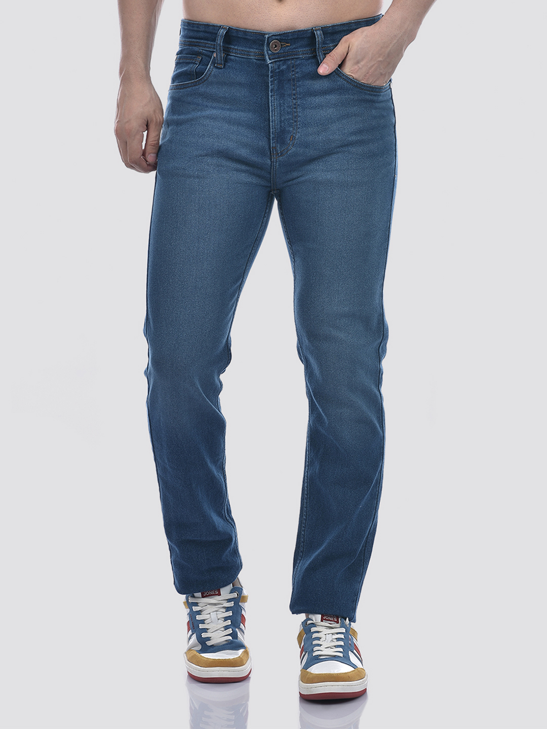 Numero Uno Men Solid Blue Jeans